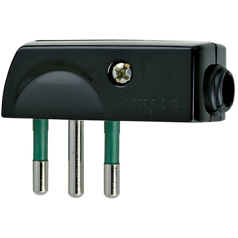 foto del prodotto spina piatta a squadra vimar 2p t 10a 250v nero 00206