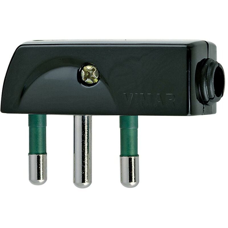 foto del prodotto spina piatta a squadra vimar 2p t 16a 250v nero 00207