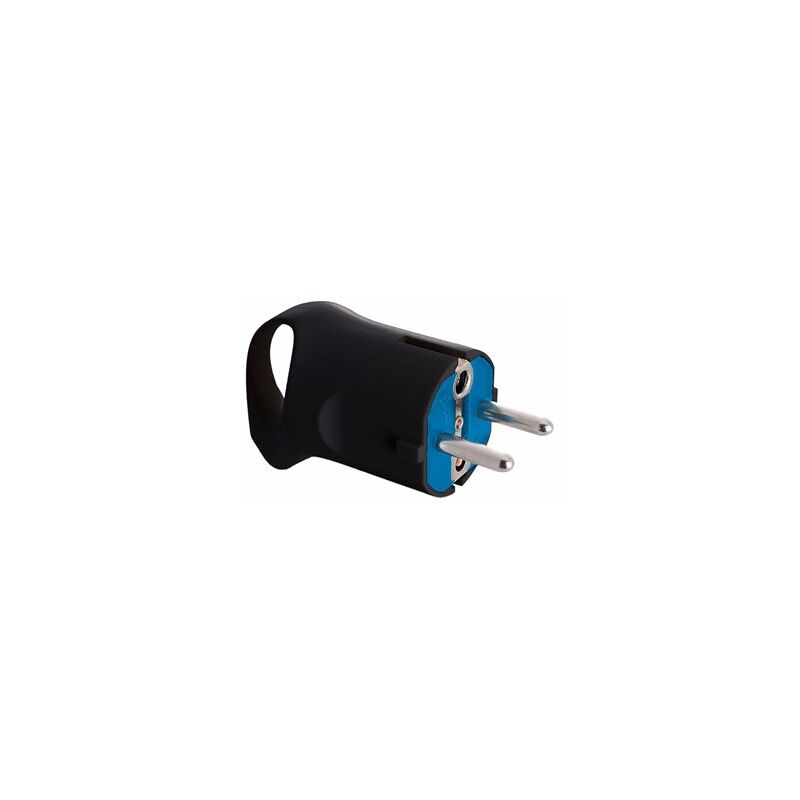foto del prodotto spina schuko 4,8mm 16a 250v t tl nera con anello per estrazione facile solera 6566an