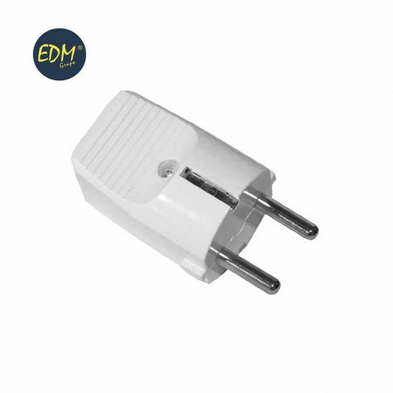 foto del prodotto spina schuko edm 10 16a t tl 4.8mm bianco confezionata 