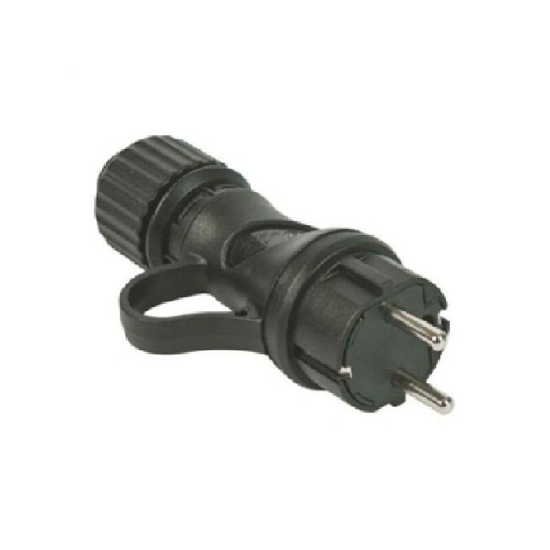 foto del prodotto spina tedesca ip44 2p t 10a colore nero 80052 fanton
