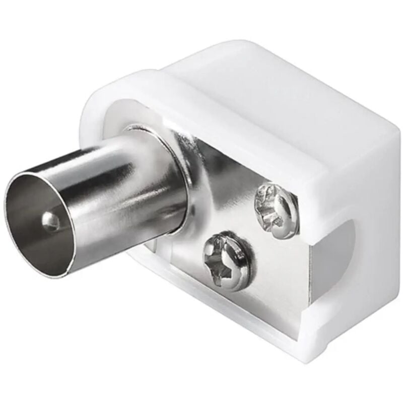 foto del prodotto spinotto tv 9,5mm per cavo coassiale antenna bianco piatto a pipa maschio