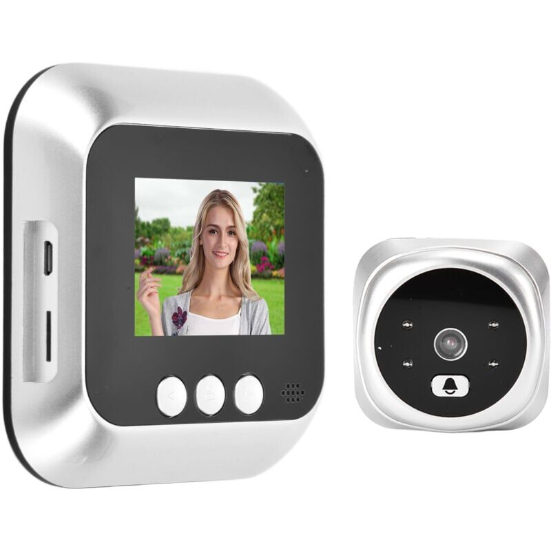 foto del prodotto spioncino digitale intelligente, videocitofono elettronico con telecamera per visione notturna, grandangolo 135 , per la sicurezza domestica, argento