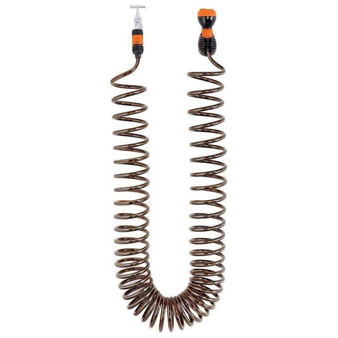 foto del prodotto spiral kit plus, set tubo spiralato, lancia e raccordi per irrigazione claber