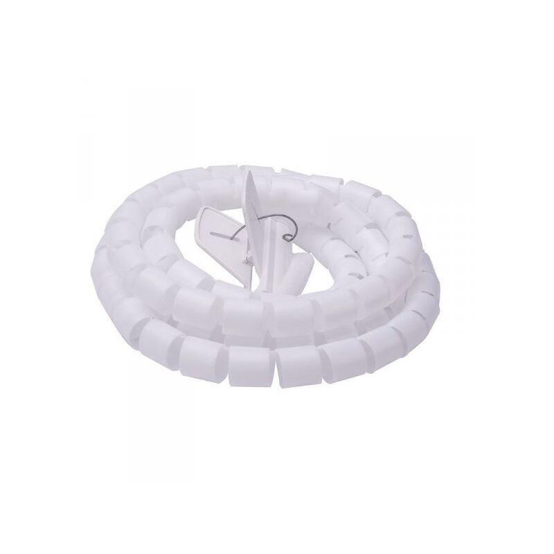 foto del prodotto spirale avvolgi cavo flessibile guaina raccogli organizzer cavi fermaglio guidafilo incluso 1,8m d15mm bianco