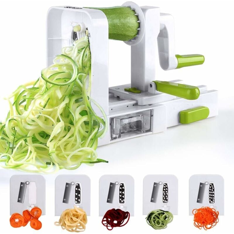foto del prodotto spiralizzatore 4 lame spiralizzatore affettatrice a spirale per verdure pieghevole zucchine noodle veggie pasta spaghetti maker prodotti in