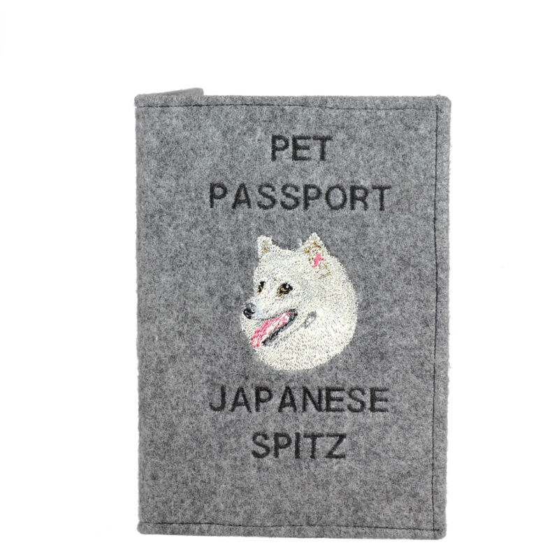 foto del prodotto spitz giapponese portapassaporto per cani, portadocumenti, regalo per viaggiatori di art dog