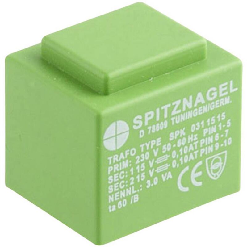 foto del prodotto spitznagel spk 0312424 trasformatore per pcb 1 x 230 v 2 x 24 v ac 3 va 63 ma