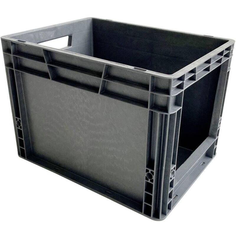 foto del prodotto spk 4329 av cassetta impilabile da magazzino l x a x p 300 x 290 x 400 mm grigio 1 pz. viso