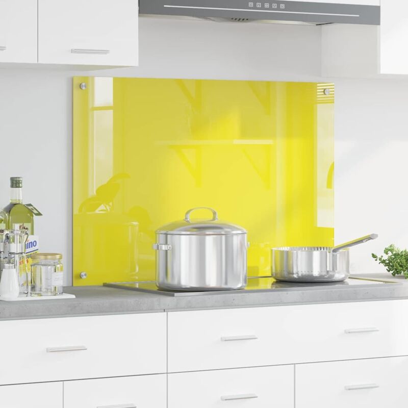 foto del prodotto splashback cucina vidaxl giallo 90x60x0,6 cm in vetro temperato