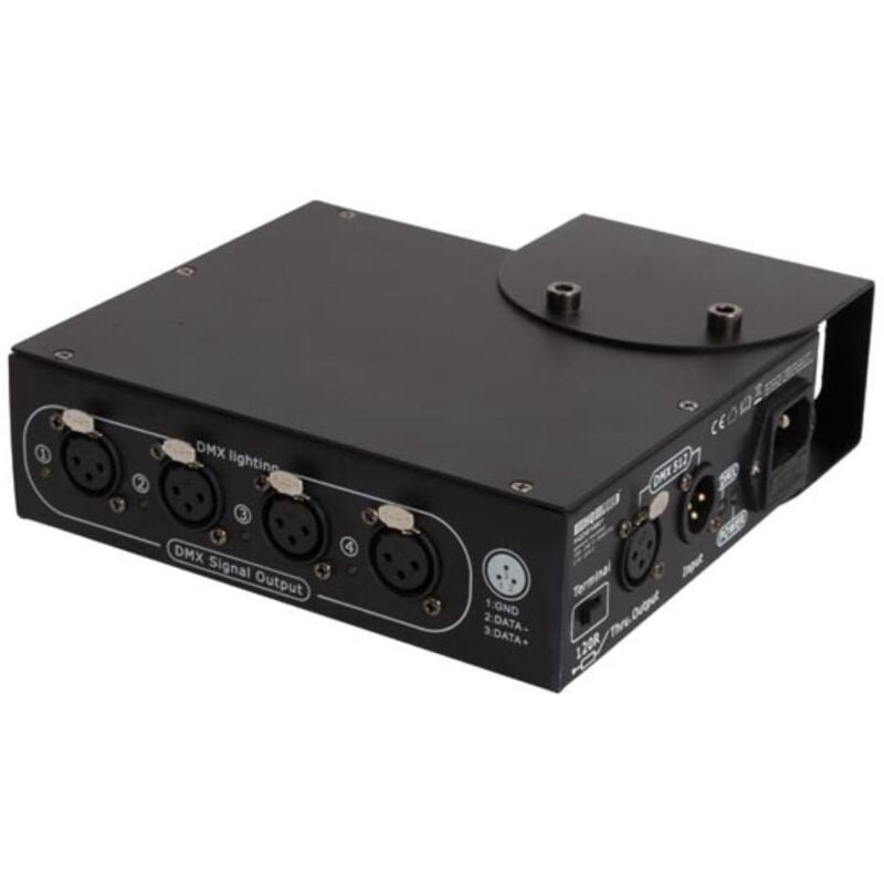 foto del prodotto splitter dmx a 4 vie in custodia compatta