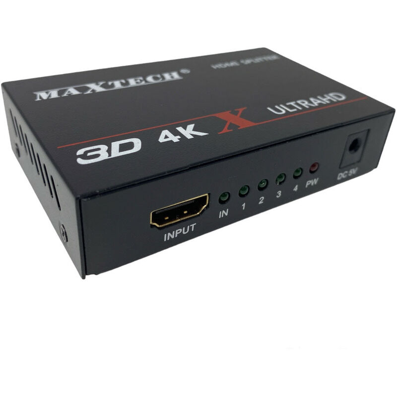 foto del prodotto splitter hdmi 3d 4k 4 porte 1 ingresso 4 uscite full hd 1080p per tv ps3 ps4 xbox sdoppiatore video