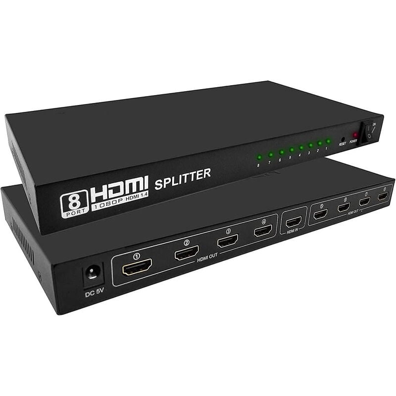 foto del prodotto splitter hdmi 8 uscite full hd 3d alta risoluzione 1080p sdoppiatore per hdtv ps3 dvr pc