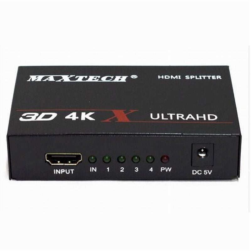 foto del prodotto splitter sdoppiatore 4 porte hdmi full hd 1080p per tv ps3 xbox 3d 4k dk 104c maxtech