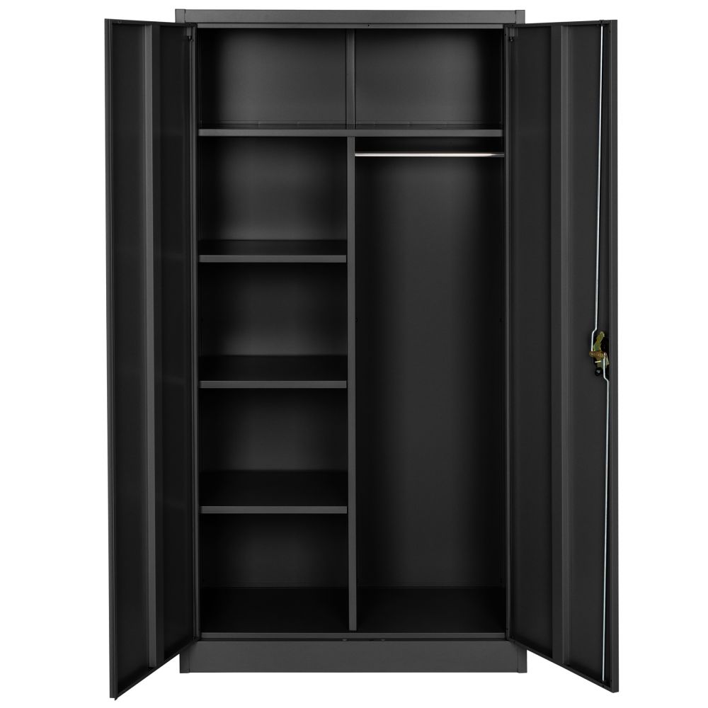 foto del prodotto spogliatoio in metallo 5 livelli 90 cm con armadio integrato nero 08 0000440