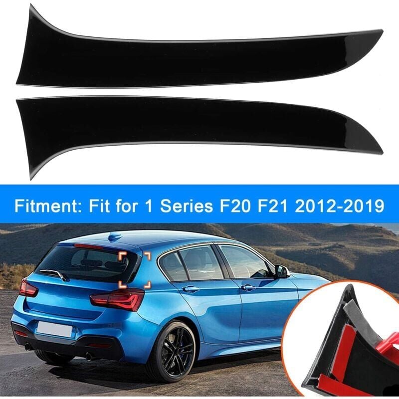 foto del prodotto spoiler laterali per lunotto posteriore, per serie 1 f20 f21 2012 2019, 2 pezzi, spoiler laterale per lunotto posteriore, rivestimento per ala,