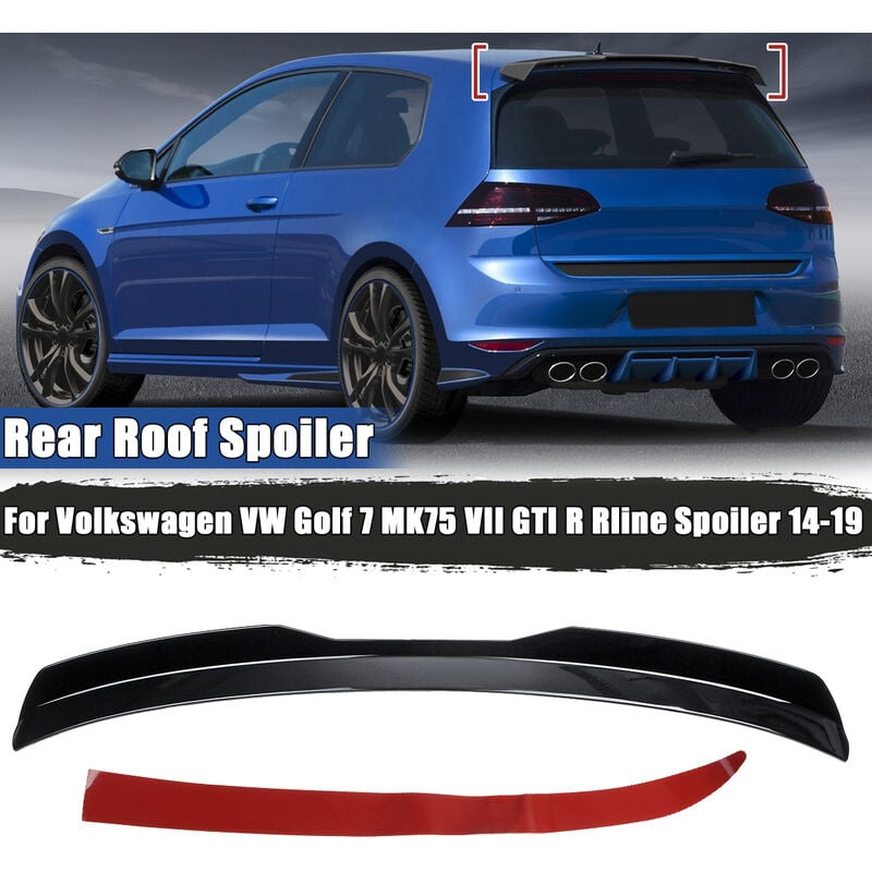 foto del prodotto spoiler sul tetto posteriore verniciato lucido per volkswagen vw golf 7 mk75 vii gti r spoiler 2014 2019 zebraa