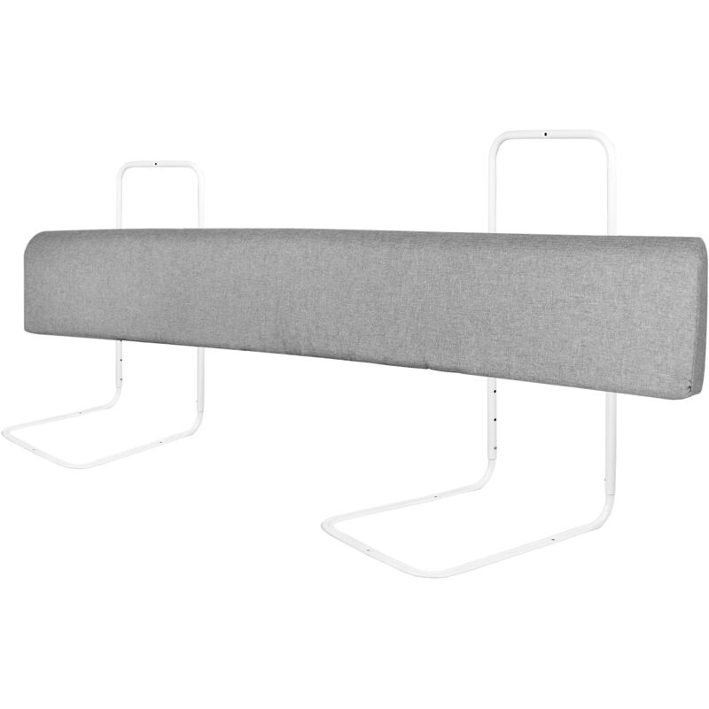 foto del prodotto sponda letto anticaduta 180 cm sponda letto extra lunga per bambini 5 fori regolabile in altezza protezione bordo letto deformabile flessibile grigio