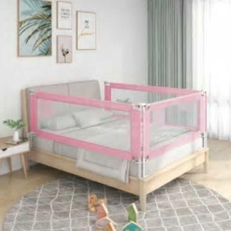 foto del prodotto sponda letto di sicurezza per bambini rosa 140x25cm in tessuto vidaxl