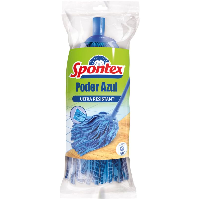 foto del prodotto spontex fiocco poder azul, fiocco a frange in tessuto non tessuto, lavabile in lavatrice, su tutti i tipi di pavimenti