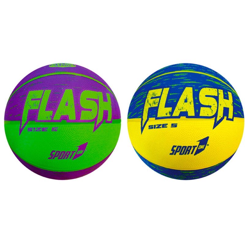 foto del prodotto sport1 pallone da basket misura 5 in gomma pallacanestro regolamentare bambini adulti