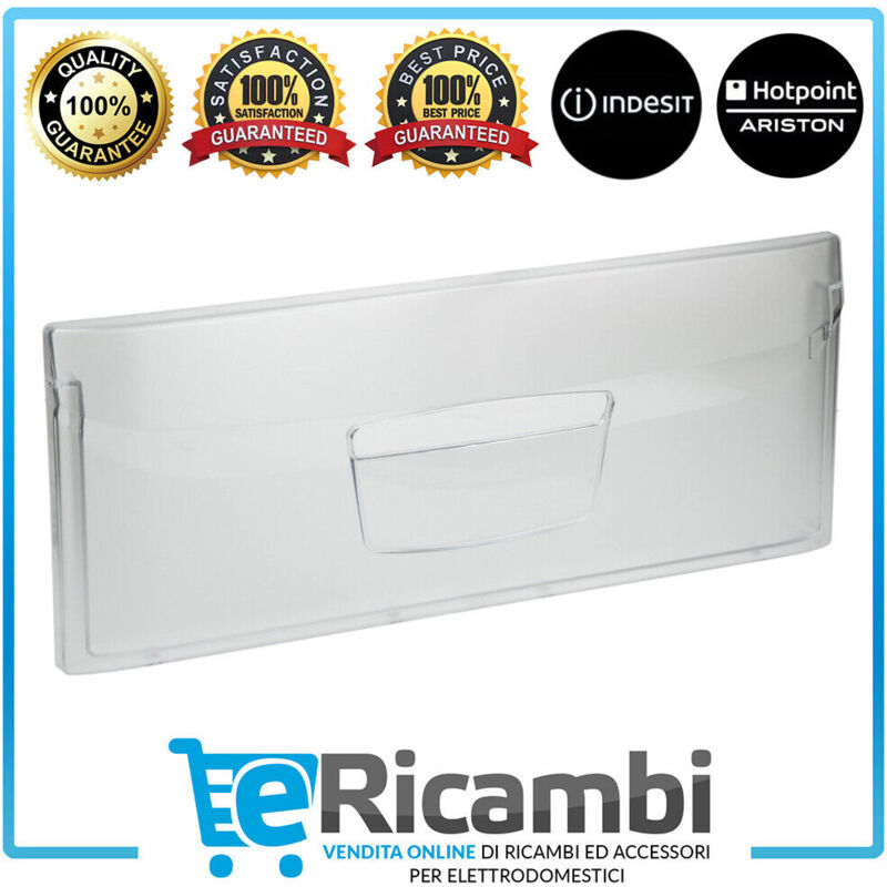 foto del prodotto sportello frontale per cassetto verdura compatibile con ariston hotpoint whirlpool, dimensioni 507x199x26 mm trasparente crystal per modelli isds