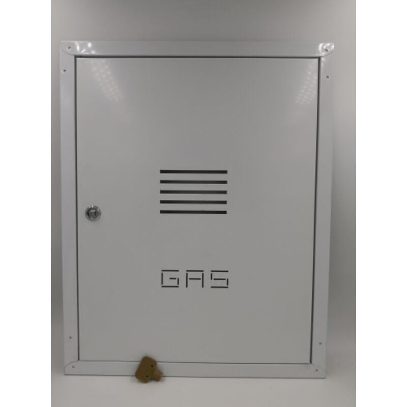foto del prodotto sportello per contantore gas metano in lamiera zincata 50x40 con serratura e chiave colore bianco