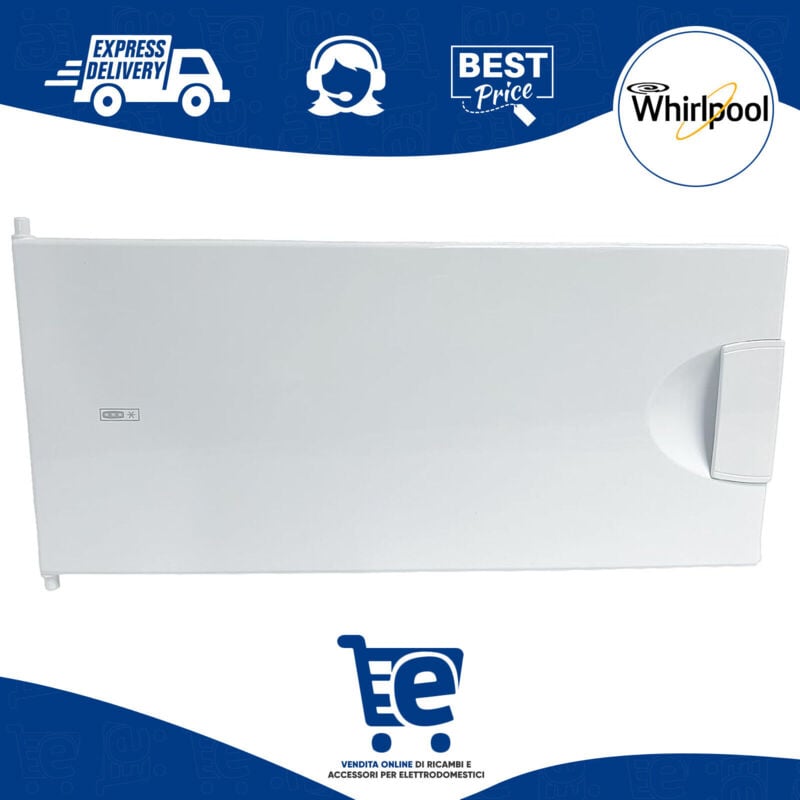foto del prodotto sportello porta completa evaporatore freezer congelatore frigorifero smeg whirlpool ariston, dimensioni 506x227x48 mm per modelli arc s29 wme wm