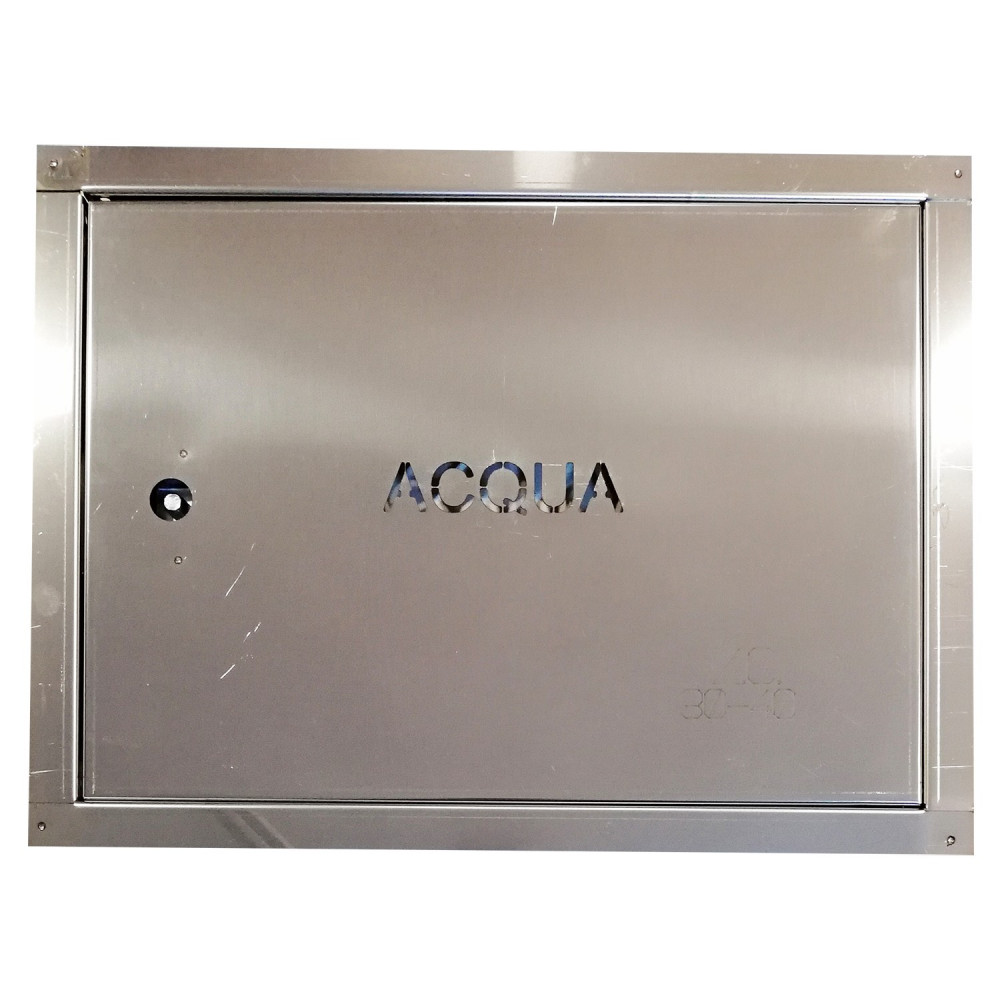 foto del prodotto sportello portello porta inox per chiusura nicchia contatore acqua, scegli se lc 50 x hc 50 cm ln 46 x hn 46 cm 