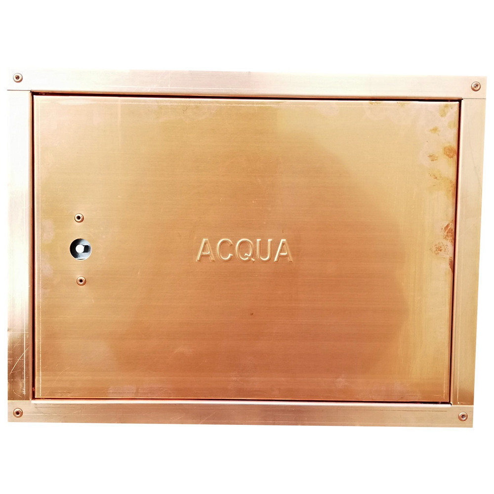foto del prodotto sportello portello porta rame per chiusura nicchia contatore acqua, scegli se lc 60 x hc 60 cm ln 56 x hn 56 cm 