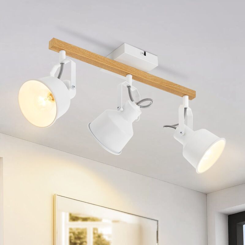 foto del prodotto spot 3 fiamme bianche spot spot e14 spot per salotto camera da letto senza lampadina spot vintage orientabile 350 max.25w doppio e14 industriale