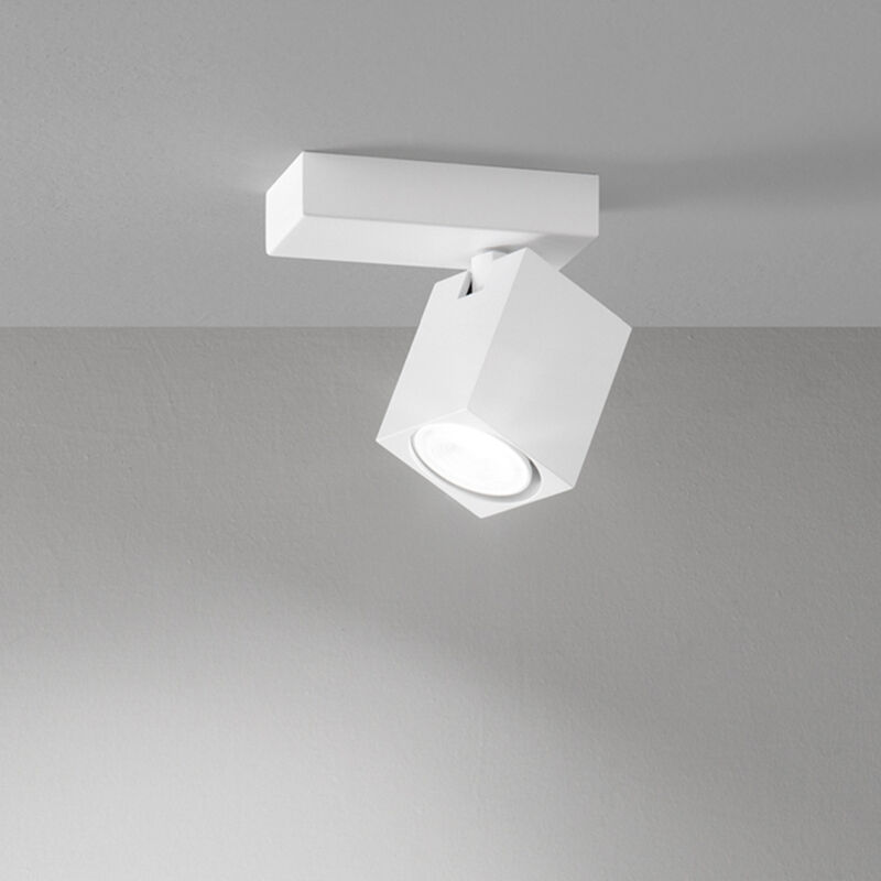foto del prodotto spot cubico moderno oddy alluminio bianco 1 luce gu10