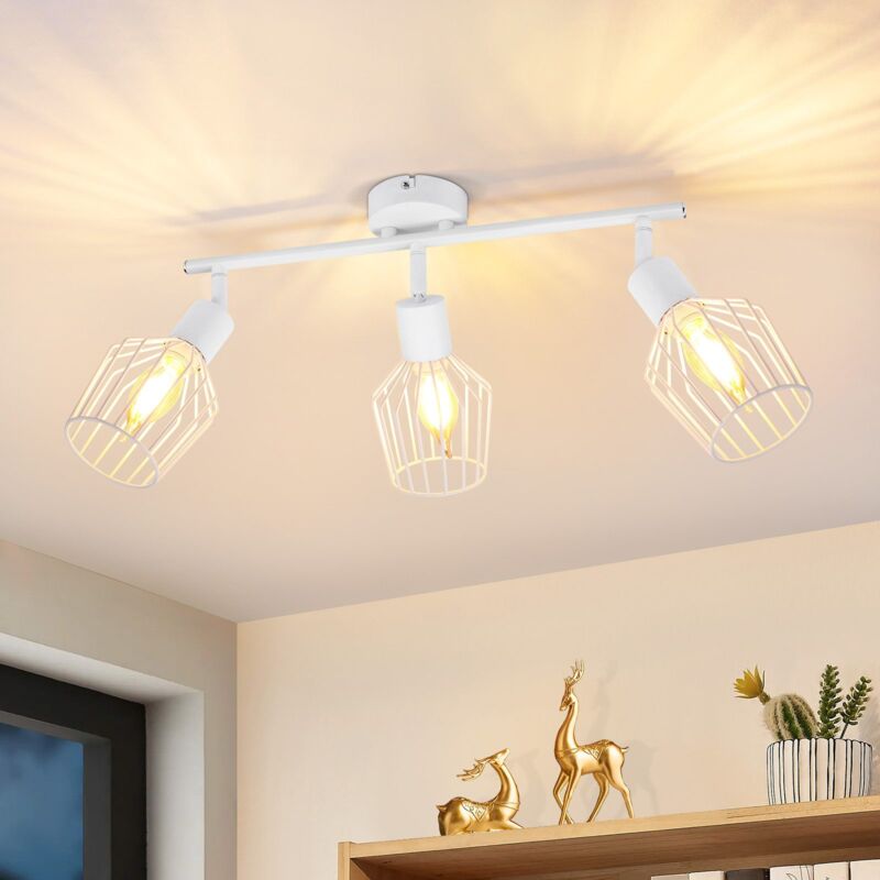 foto del prodotto spot da soffitto a tre lampade led spot da soffitto vintage ruotante di 350 , lampada per parete per corridoio, disimpegno, bagno. gbly