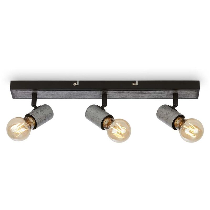 foto del prodotto spot da soffitto, lampada da soffitto orientabile, plafoniera, 3x attacco e27, silver crafted, 480x50x110 mm briloner
