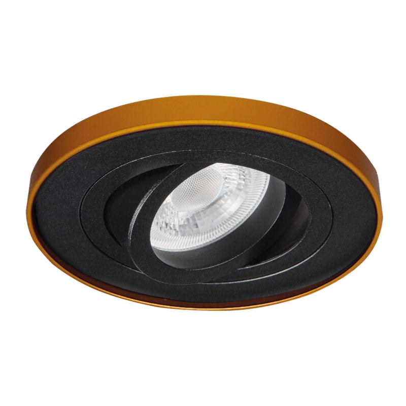 foto del prodotto spot incastrabile tiny bord nero oro alluminio 98mm regolabile