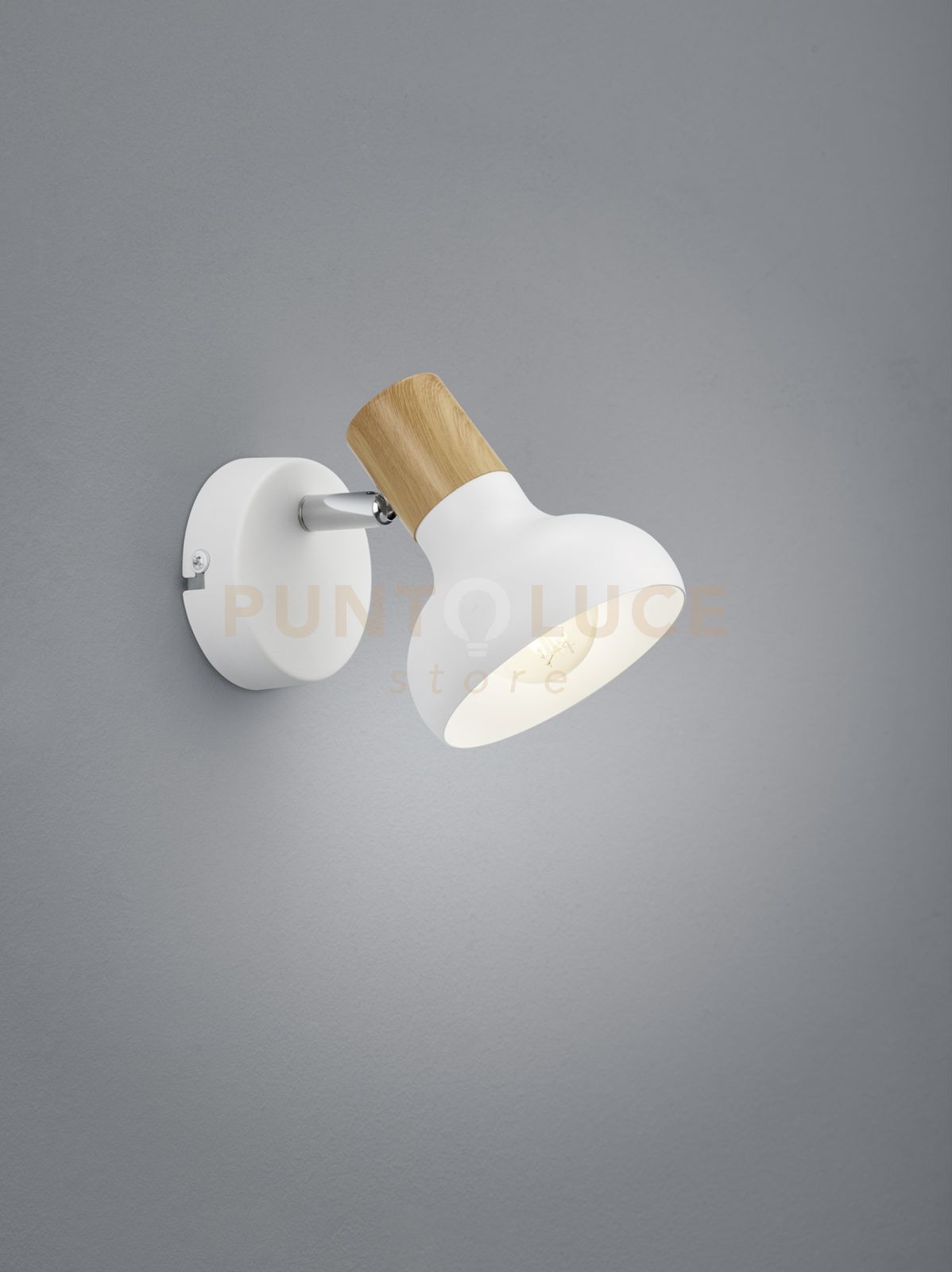 foto del prodotto spot latika singolo metallo bianco e effetto legno r81521031