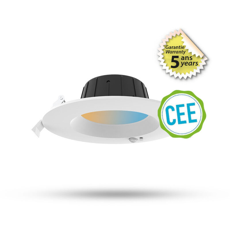 foto del prodotto spot led ctc bianco 6w temperatura regolabile 3000 4000 6500k rilevatore ir 176mm