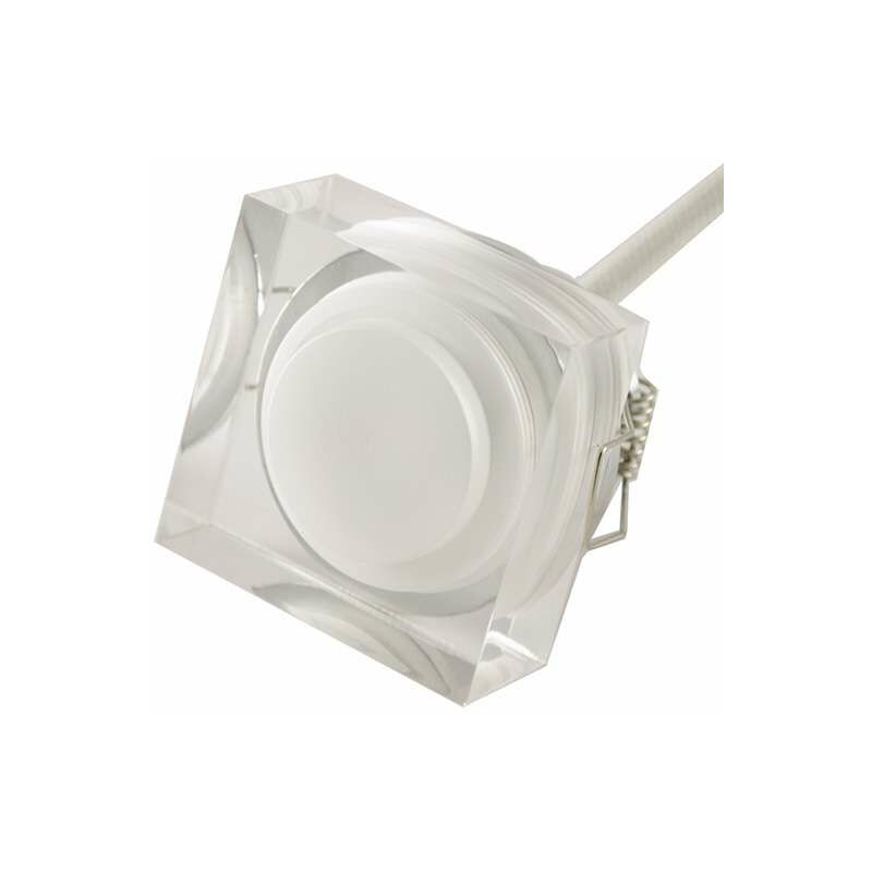 foto del prodotto spot led integrato 1w crystal square bianco hot 2700k