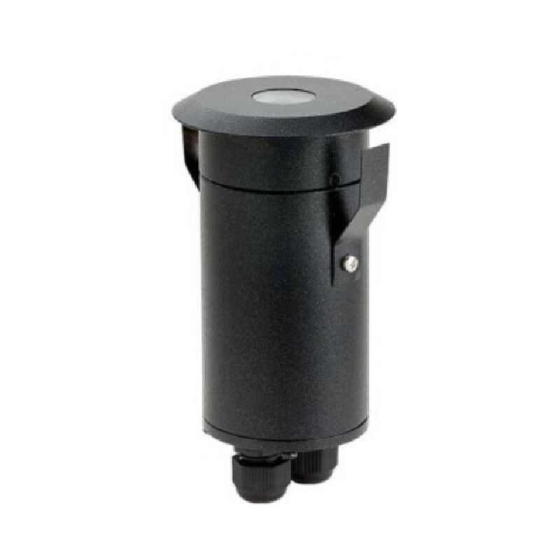 foto del prodotto spot led pavimento incorporato 4.5w 360lm 30 78mm ip67 ik09 resistenza all acqua rotondo nero bianco caldo 2900k foratura 6