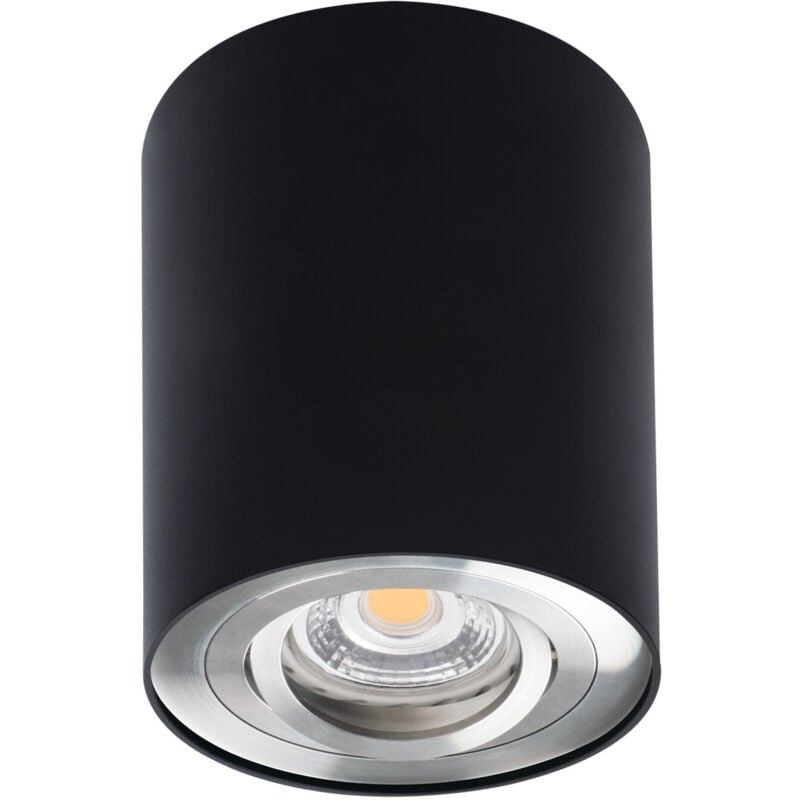 foto del prodotto spot soffitto design rotondo aluminio nero argento gu10 95 95mm orientabile