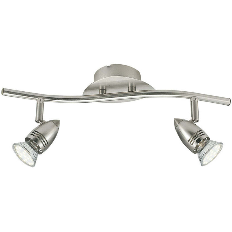 foto del prodotto spot sunny in metallo nichel con due punti luce orientabili e lampadine incluse nichel