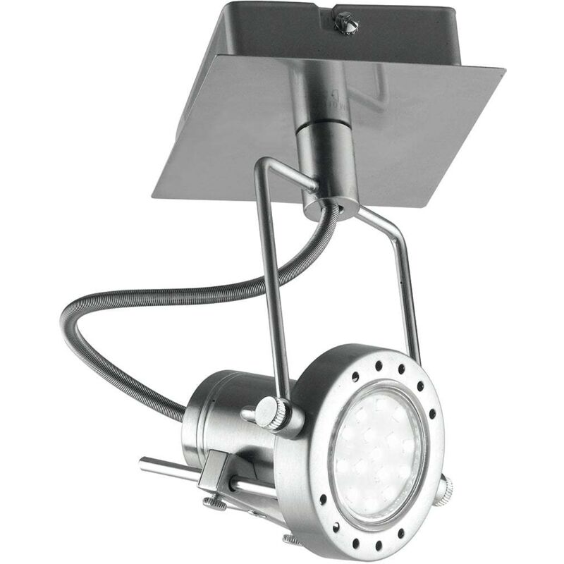 foto del prodotto spot techno in metallo nichel con una lampadina inclusa 