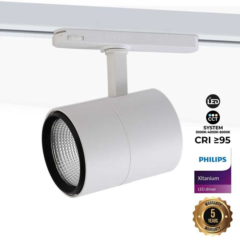 foto del prodotto spot trifase per binari led cct 42w cri 95 driver philips