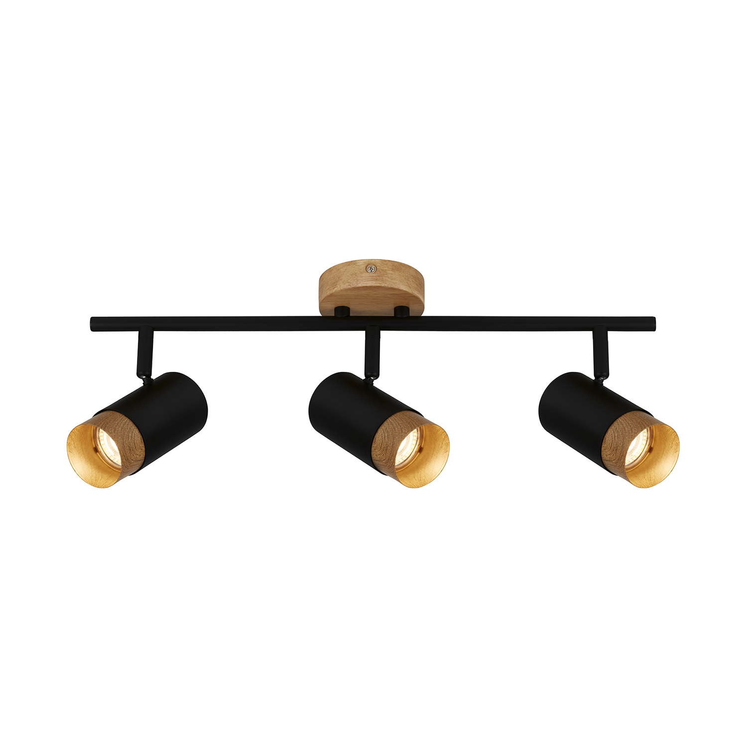 foto del prodotto spot vintage plek metallo nero 3 luci gu10