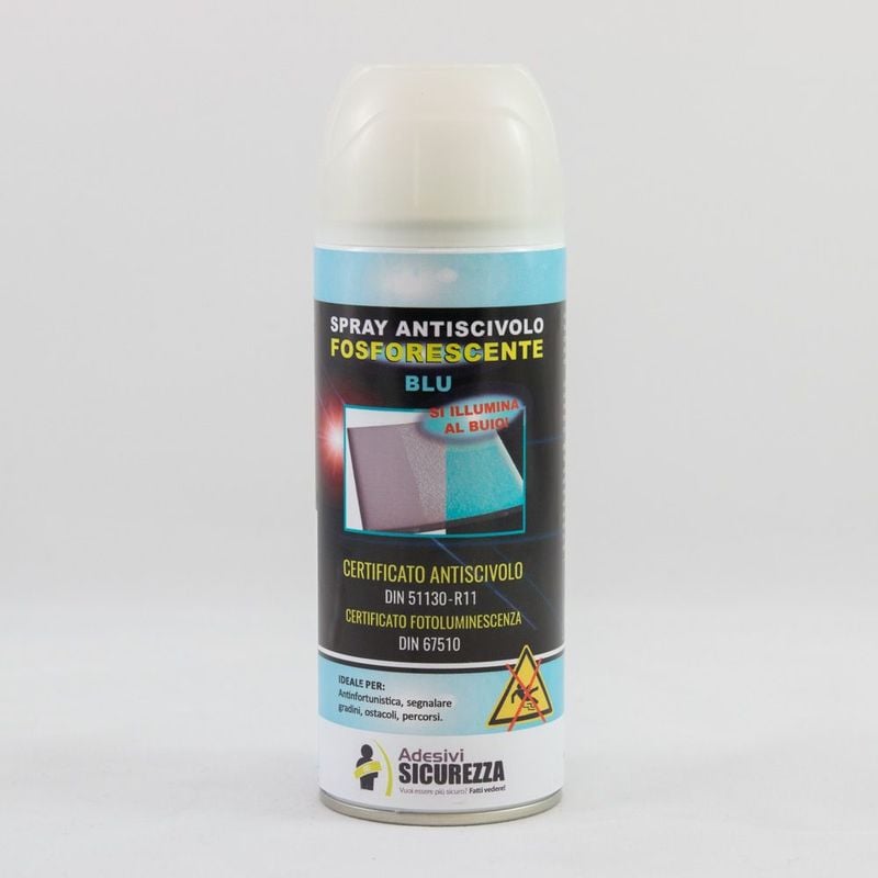 foto del prodotto spray antiscivolo fosforescente antinfortunistica professionale stickerslab 400ml colore blu, numero pezzi 400ml