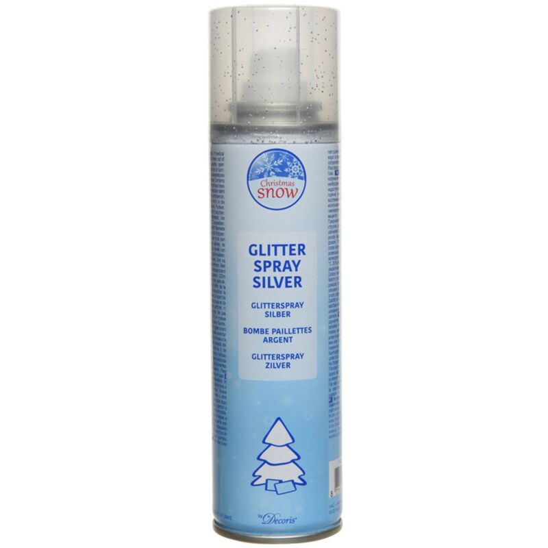foto del prodotto spray colorante decorativo per alberi di natale e presepi oro con glitter