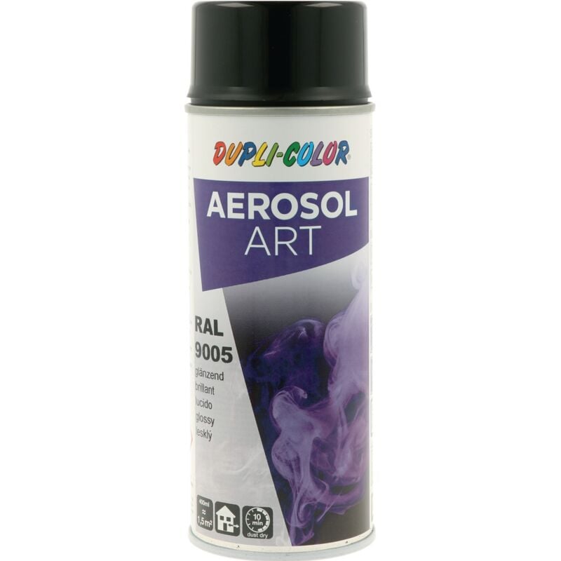foto del prodotto spray colorato in aerosol, vernice spray lucido opaco profondo nero ral 9005, 400 ml