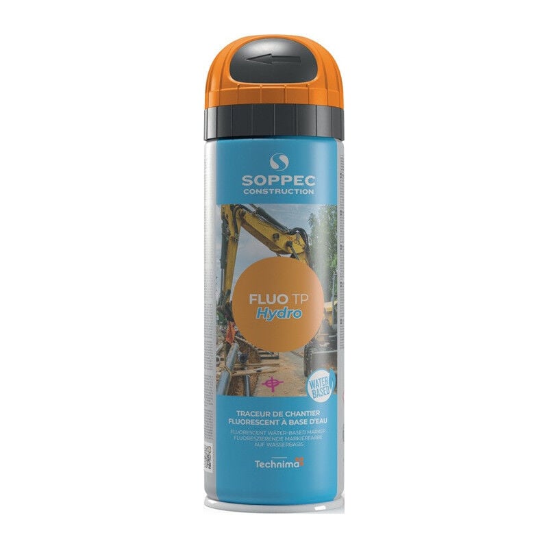 foto del prodotto spray de marquage de chantier fluo tp hydro orange fluo 500ml bombe a rosol soppec par 12 