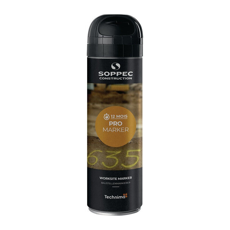 foto del prodotto spray de marquage de chantier pro marker noir a rosol 500ml soppec par 12 