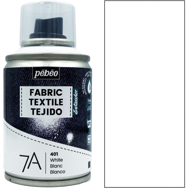 foto del prodotto spray pebeo 7a bianco vernice per tessuti per vestiti 100ml aerosol tessile 401